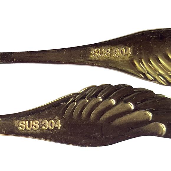 Angel Wings Children's Fork & Spoon Cutlery Gift Set Stainless Steel Gold Plated - Picture 5 of 14